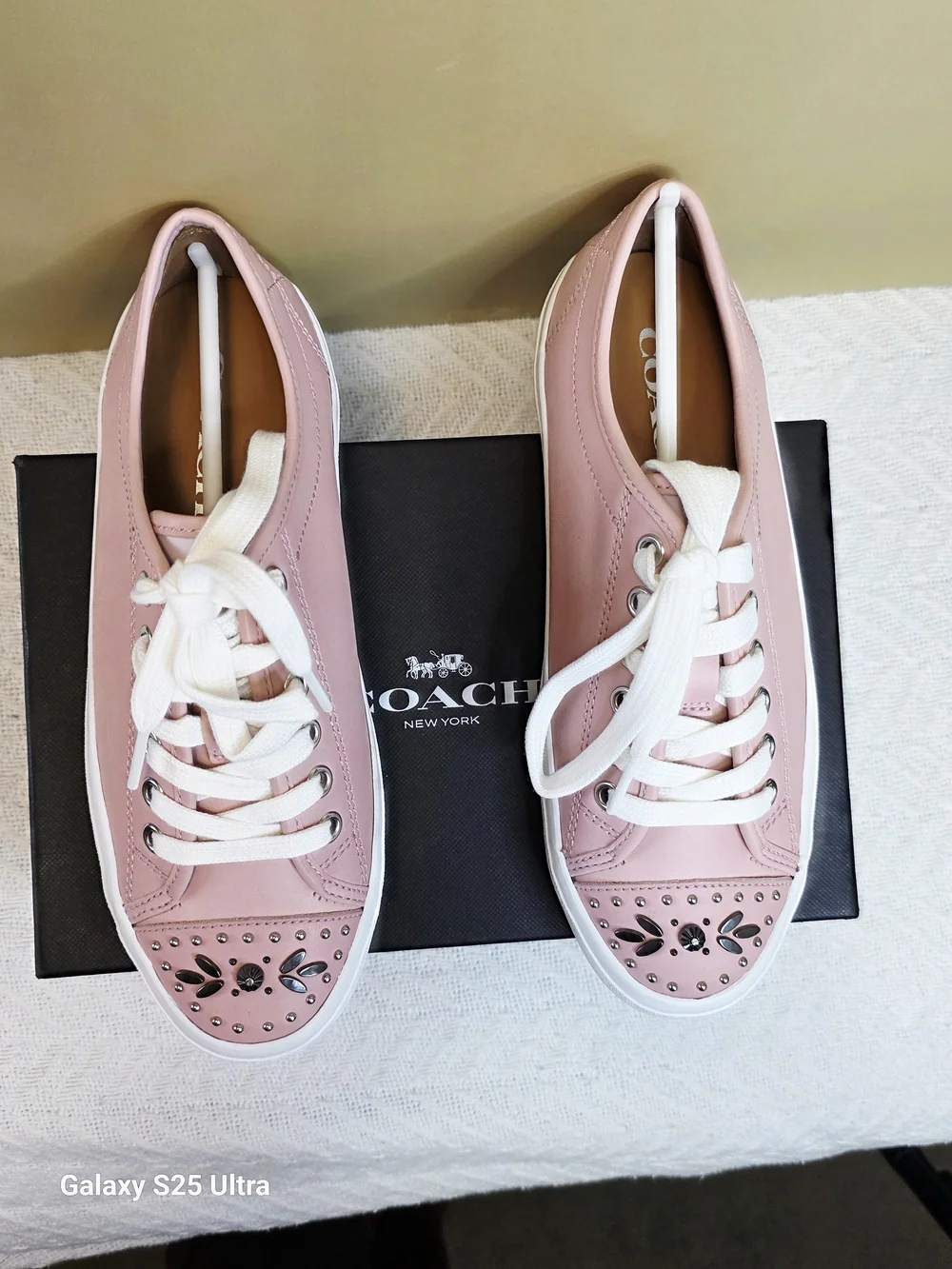 COACH Elle Matte Calf Leather Sneakers In Pink/Pink Size  7M